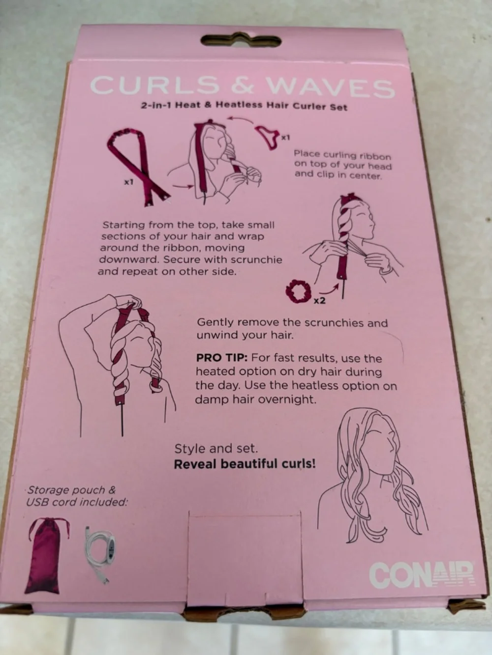 Curls and Waves 2-in-1 Heat & Heatless Hair Curler Set